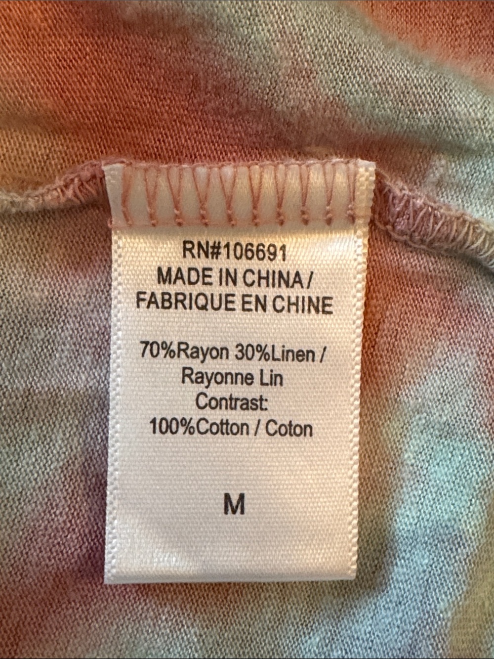 Young Fabulous & Broke Mint and Coral Tie-Dye V-Neck Short Sleeve Tee - Picture 5 of 5